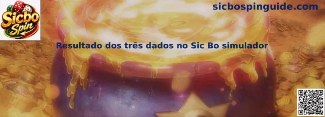Resultado dos três dados no Sic Bo simulador